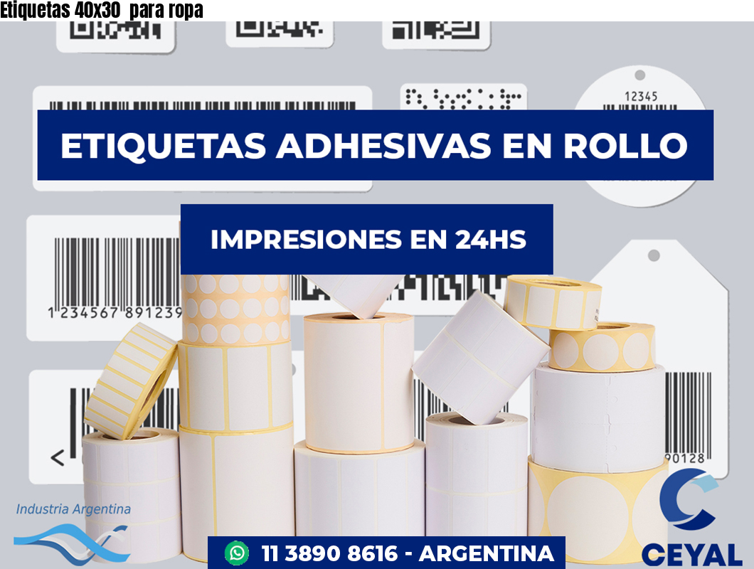 Etiquetas 40x30  para ropa