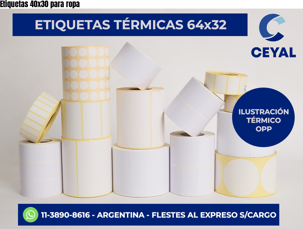 Etiquetas 40x30 para ropa