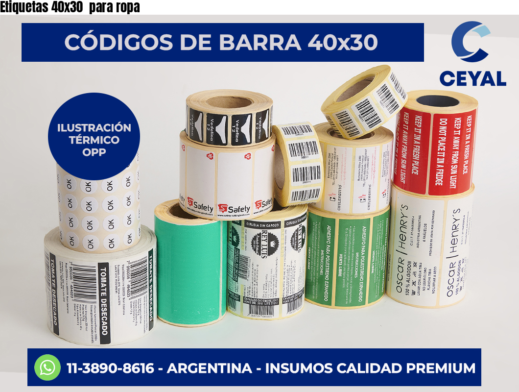 Etiquetas 40×30  para ropa