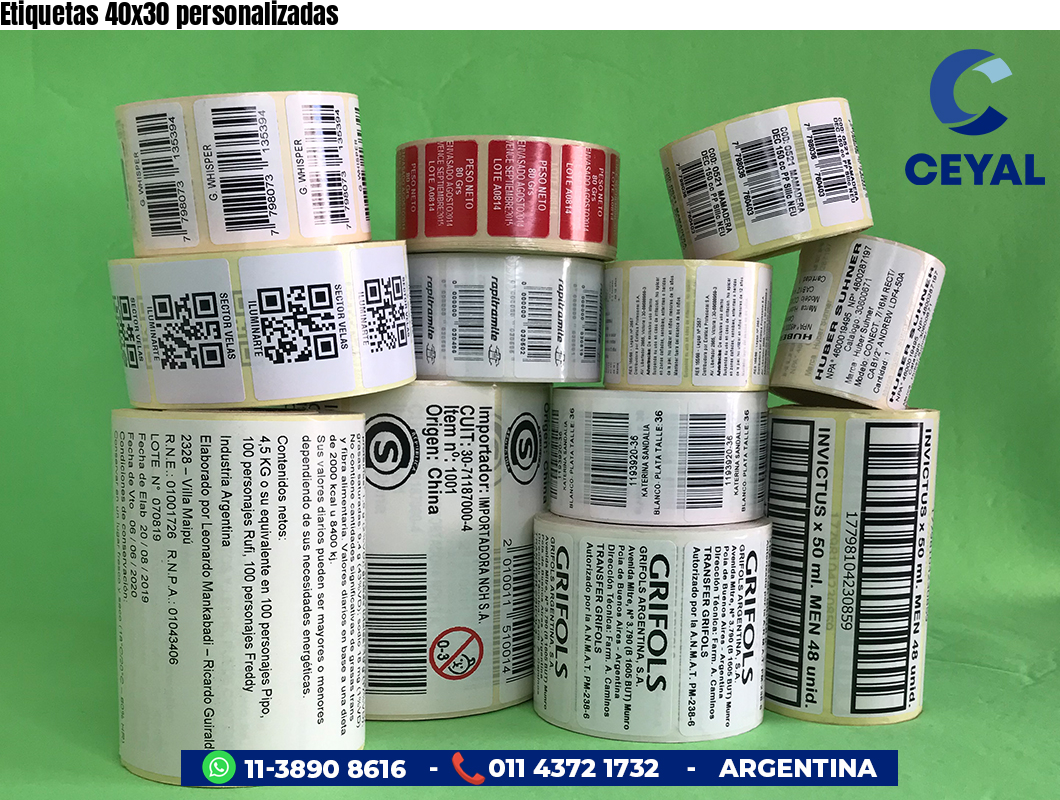 Etiquetas 40x30 personalizadas