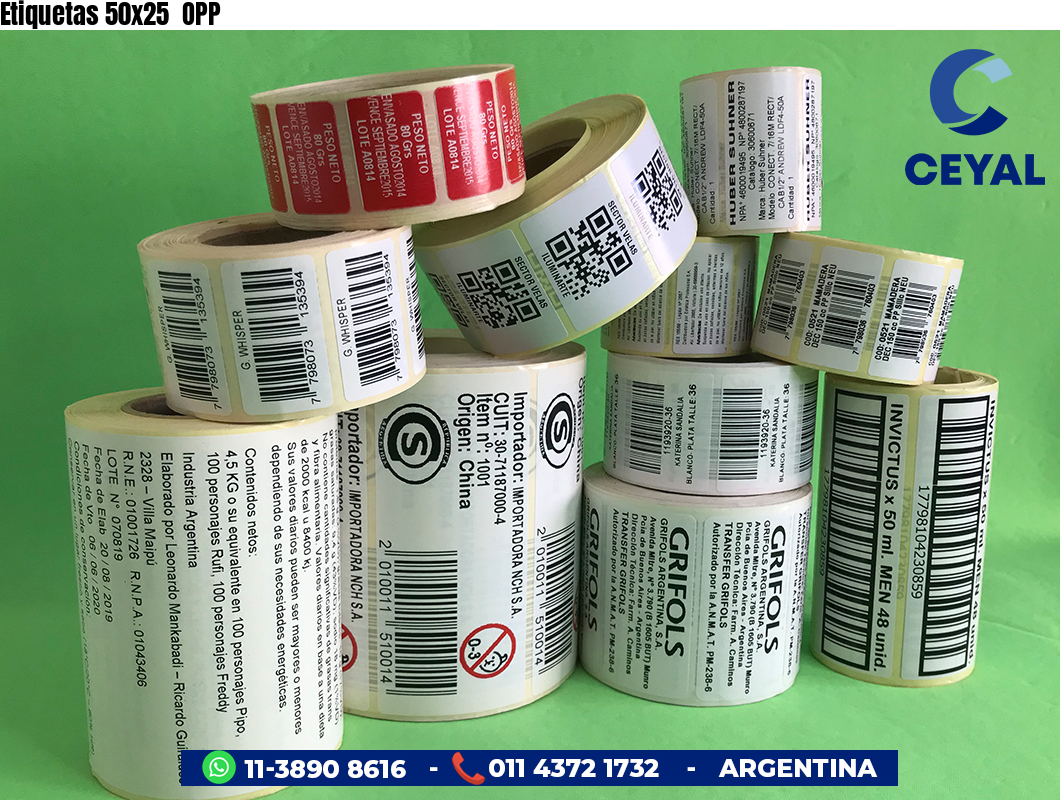 Etiquetas 50x25 OPP