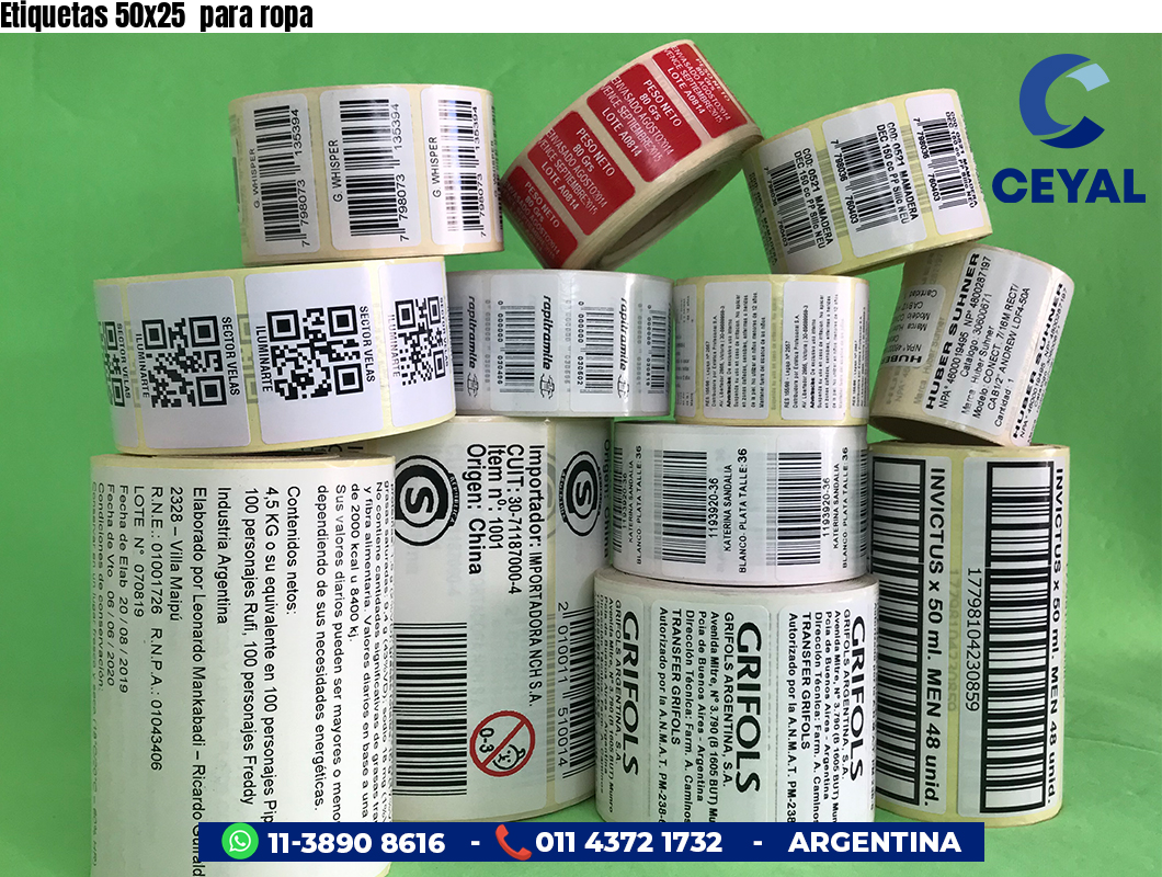 Etiquetas 50x25 para ropa