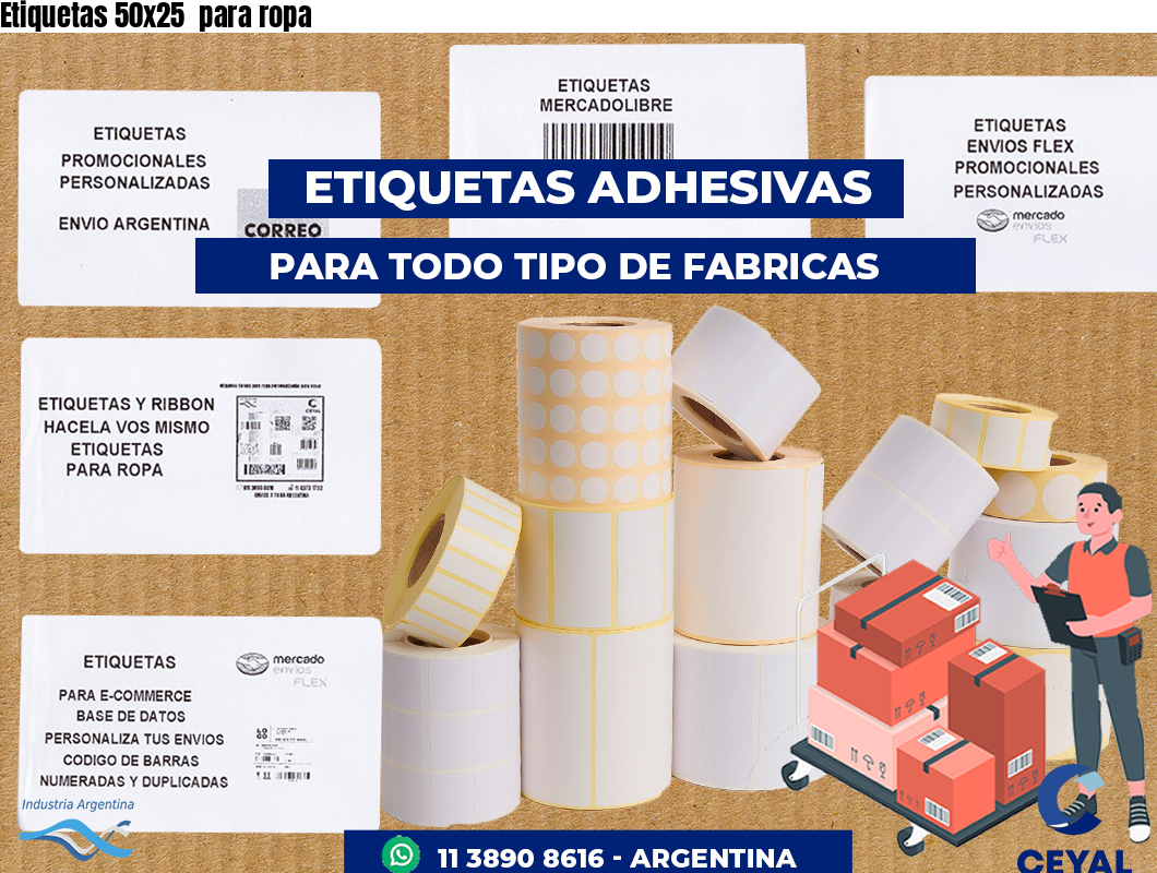 Etiquetas 50x25 para ropa