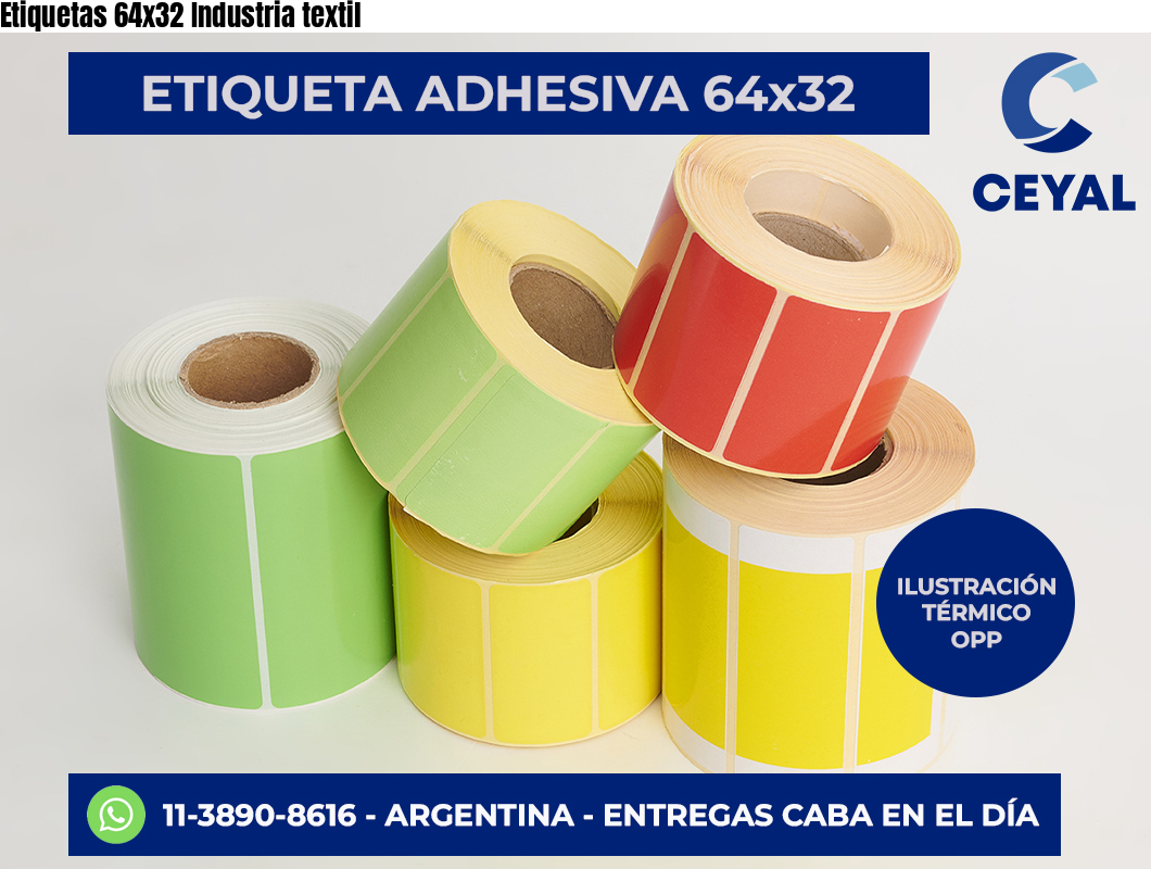 Etiquetas 64×32 Industria textil