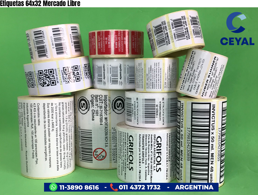 Etiquetas 64x32 Mercado Libre