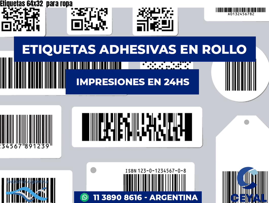 Etiquetas 64x32  para ropa