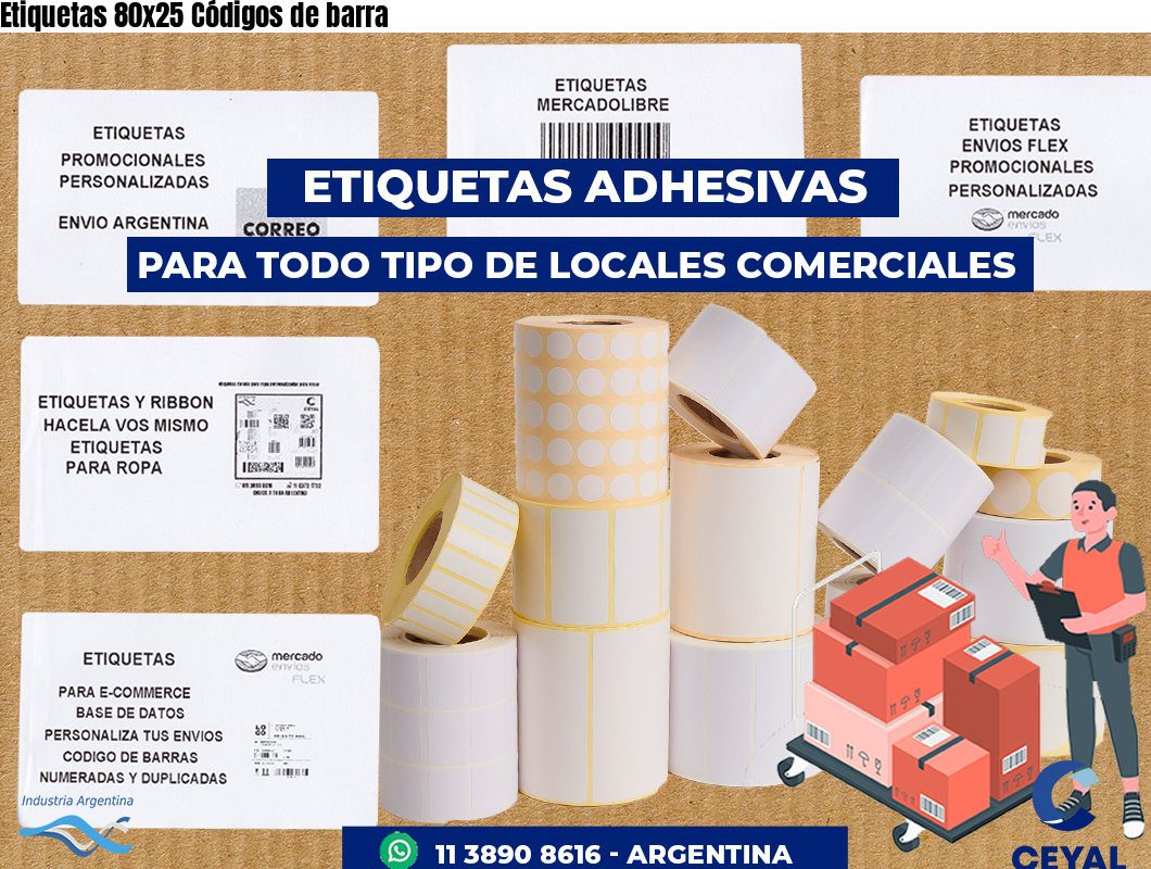 Etiquetas 80x25 Códigos de barra