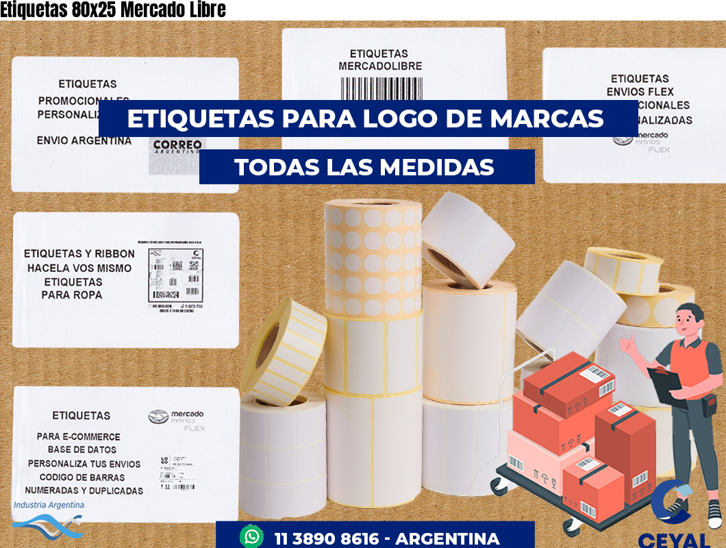 Etiquetas 80x25 Mercado Libre