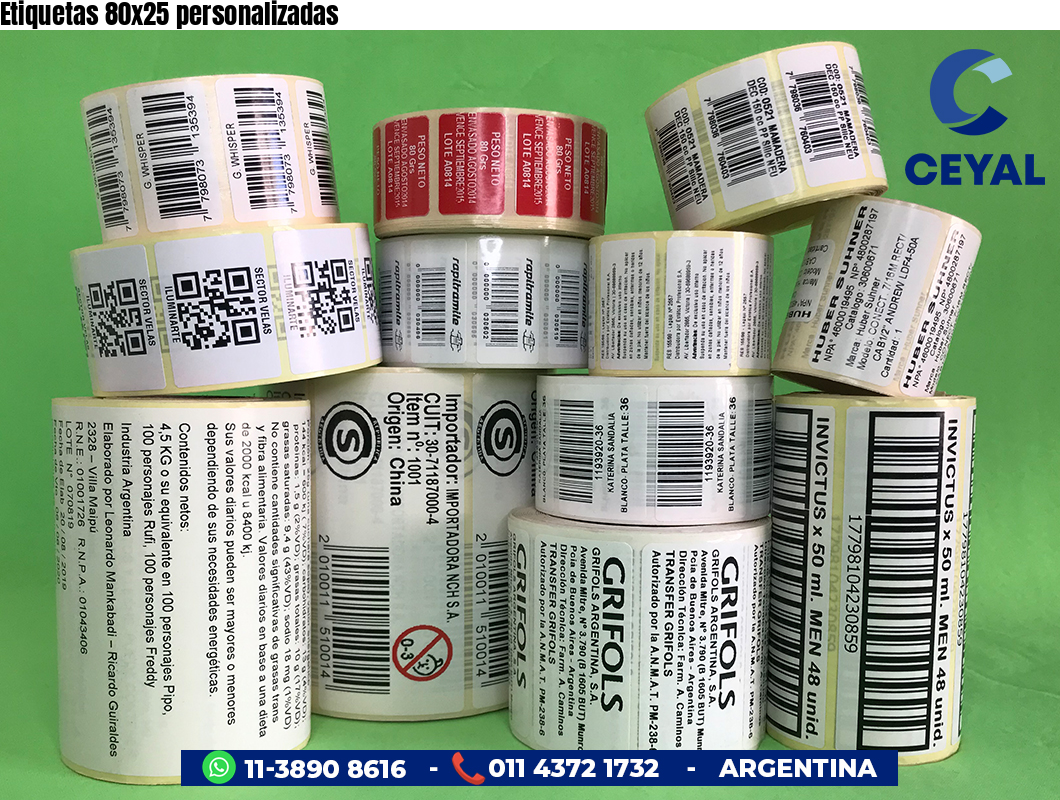 Etiquetas 80x25 personalizadas