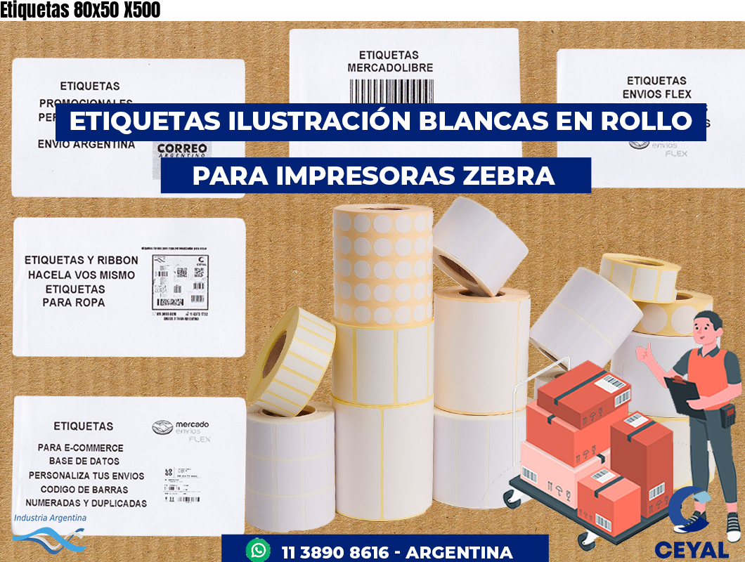 Etiquetas 80x50 X500
