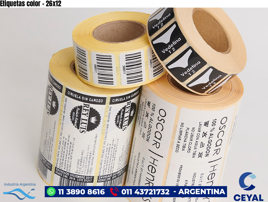 Etiquetas color - 26x12