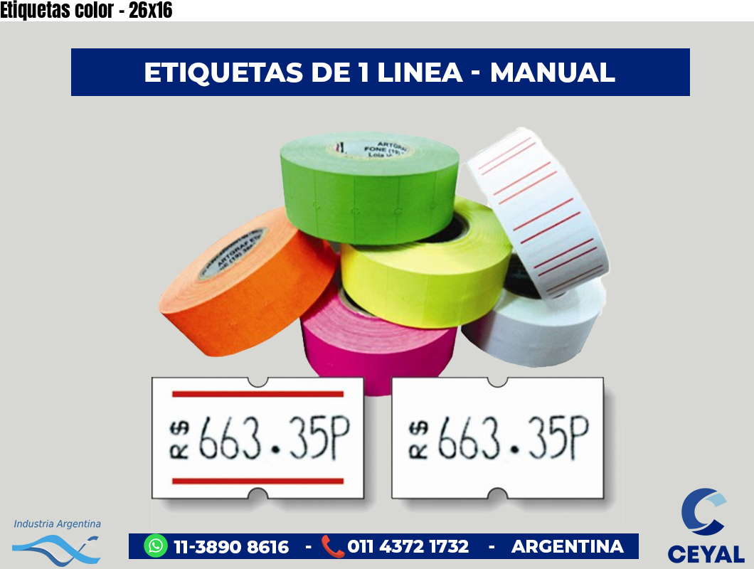 Etiquetas color - 26x16