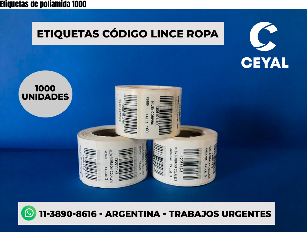 Etiquetas de poliamida 1000