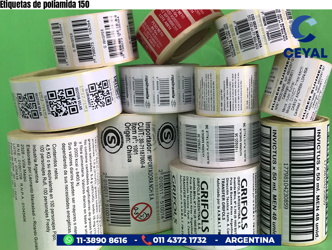 Etiquetas de poliamida 150