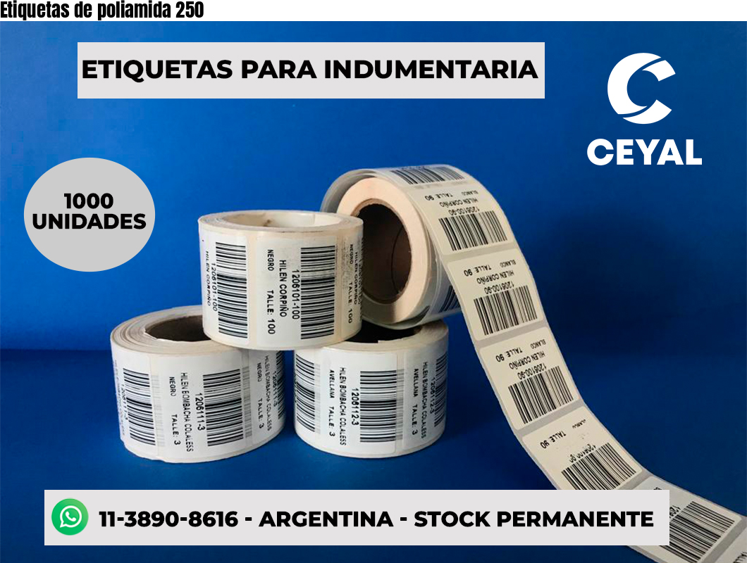Etiquetas de poliamida 250