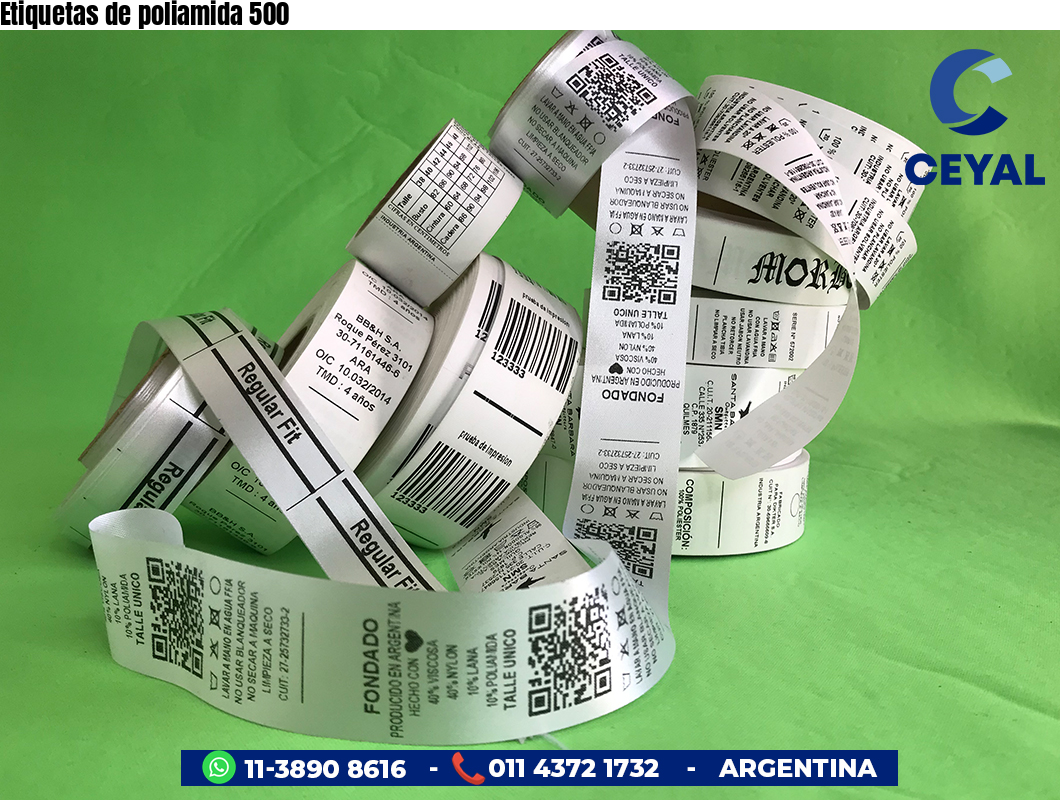 Etiquetas de poliamida 500