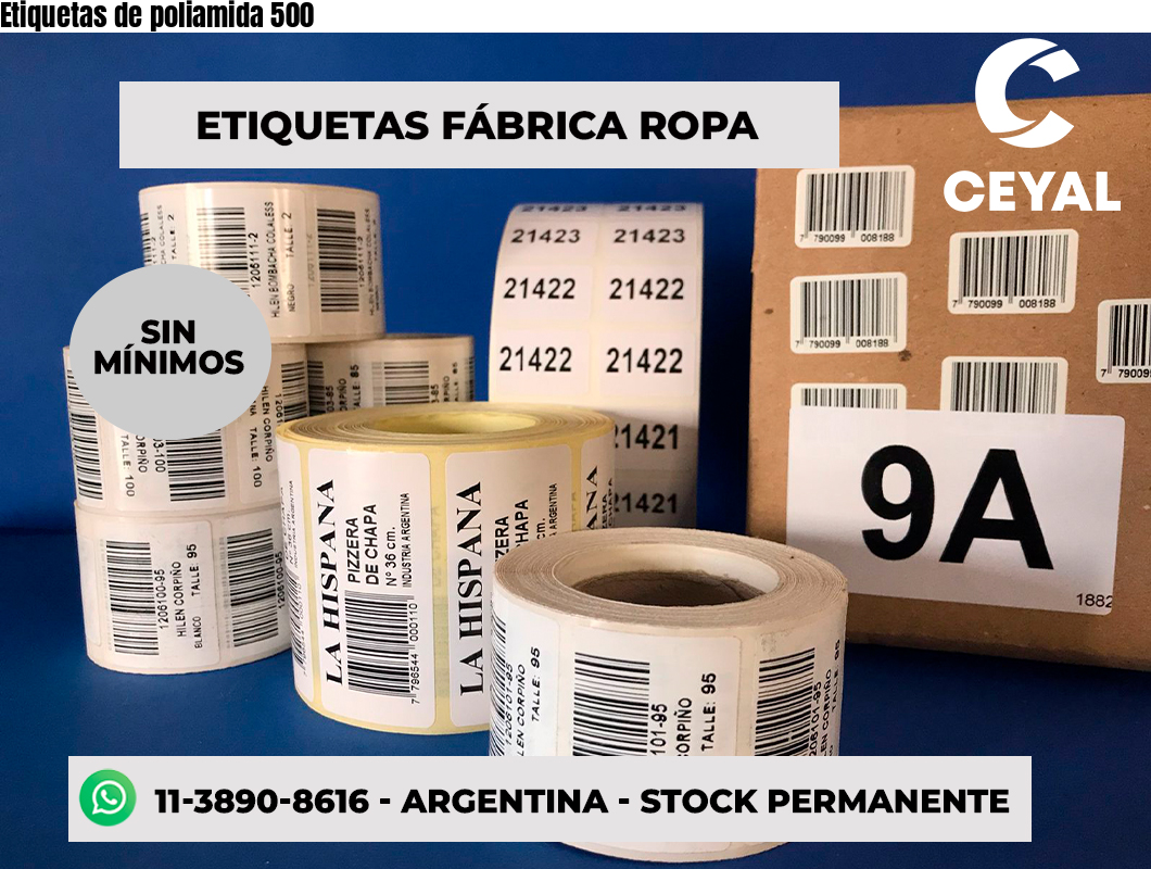 Etiquetas de poliamida 500