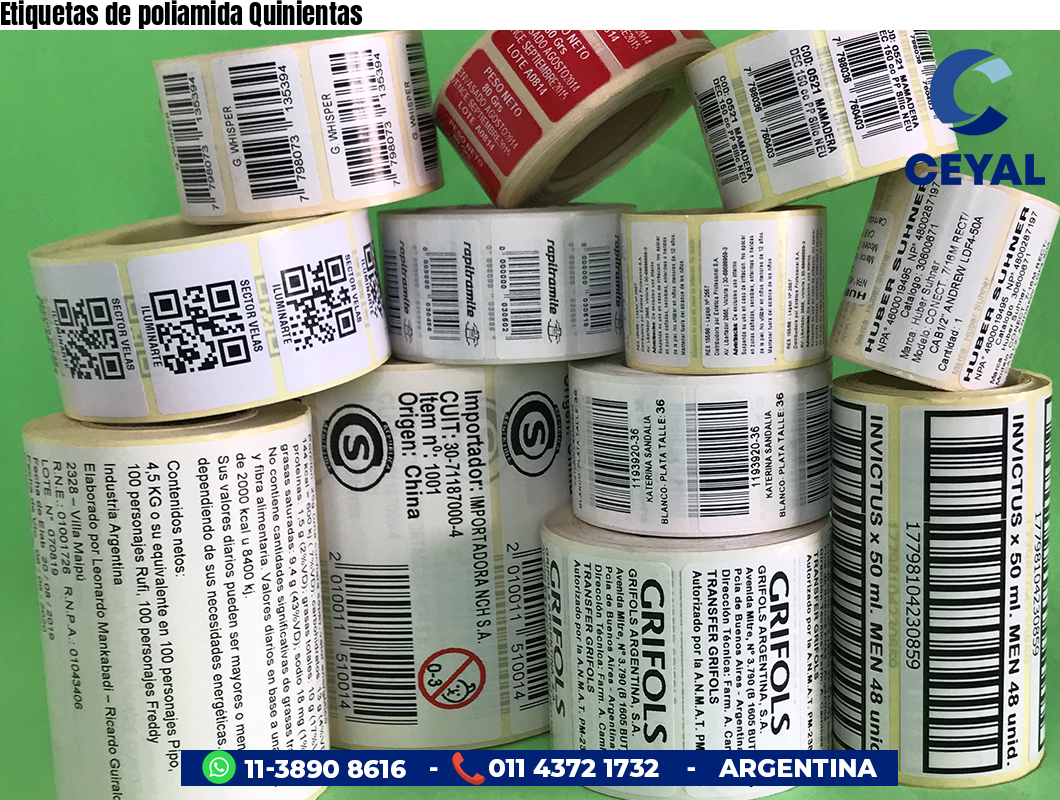 Etiquetas de poliamida Quinientas