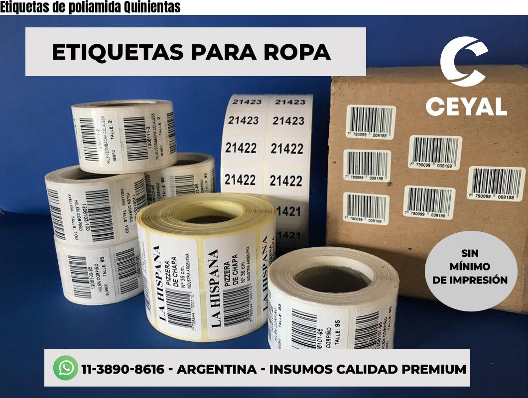 Etiquetas de poliamida Quinientas