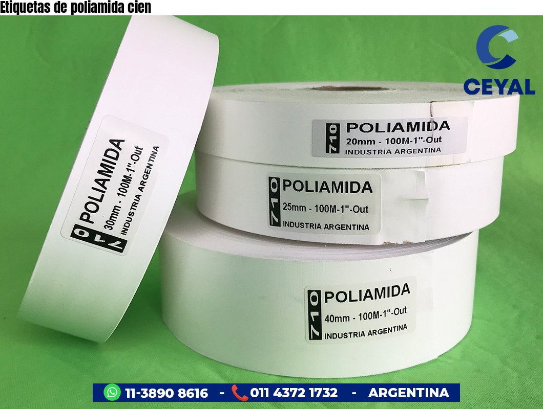 Etiquetas de poliamida cien