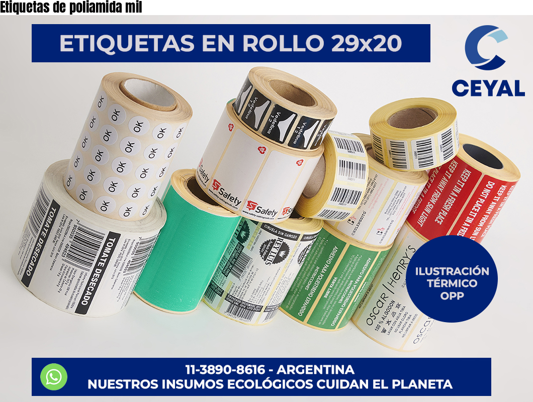 Etiquetas de poliamida mil