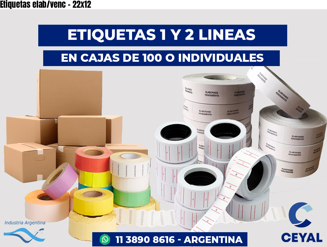 Etiquetas elab/venc - 22x12