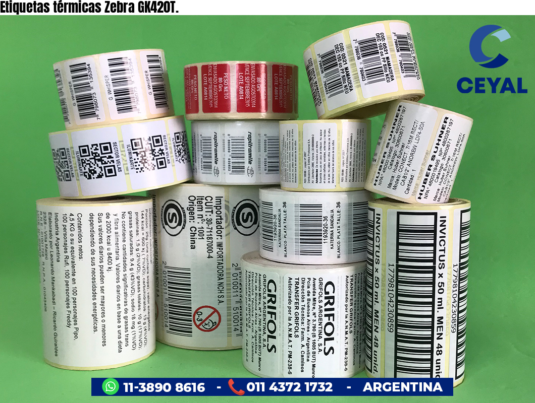 Etiquetas térmicas Zebra GK420T.
