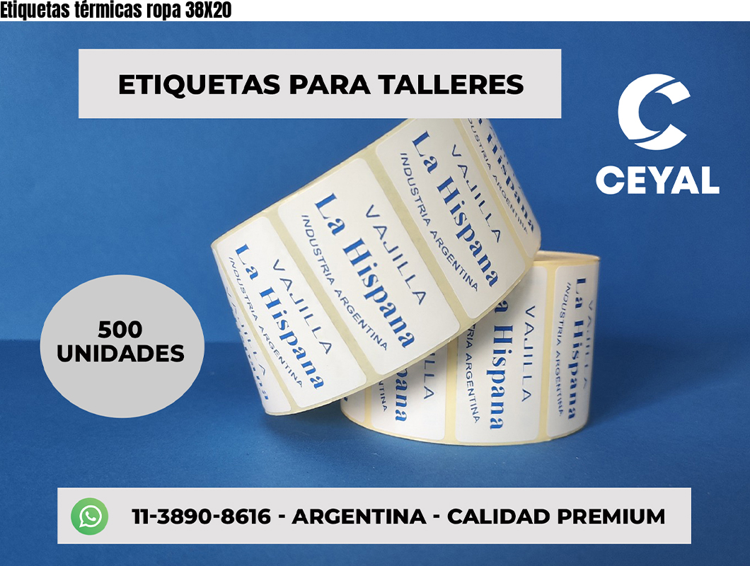 Etiquetas térmicas ropa 38X20