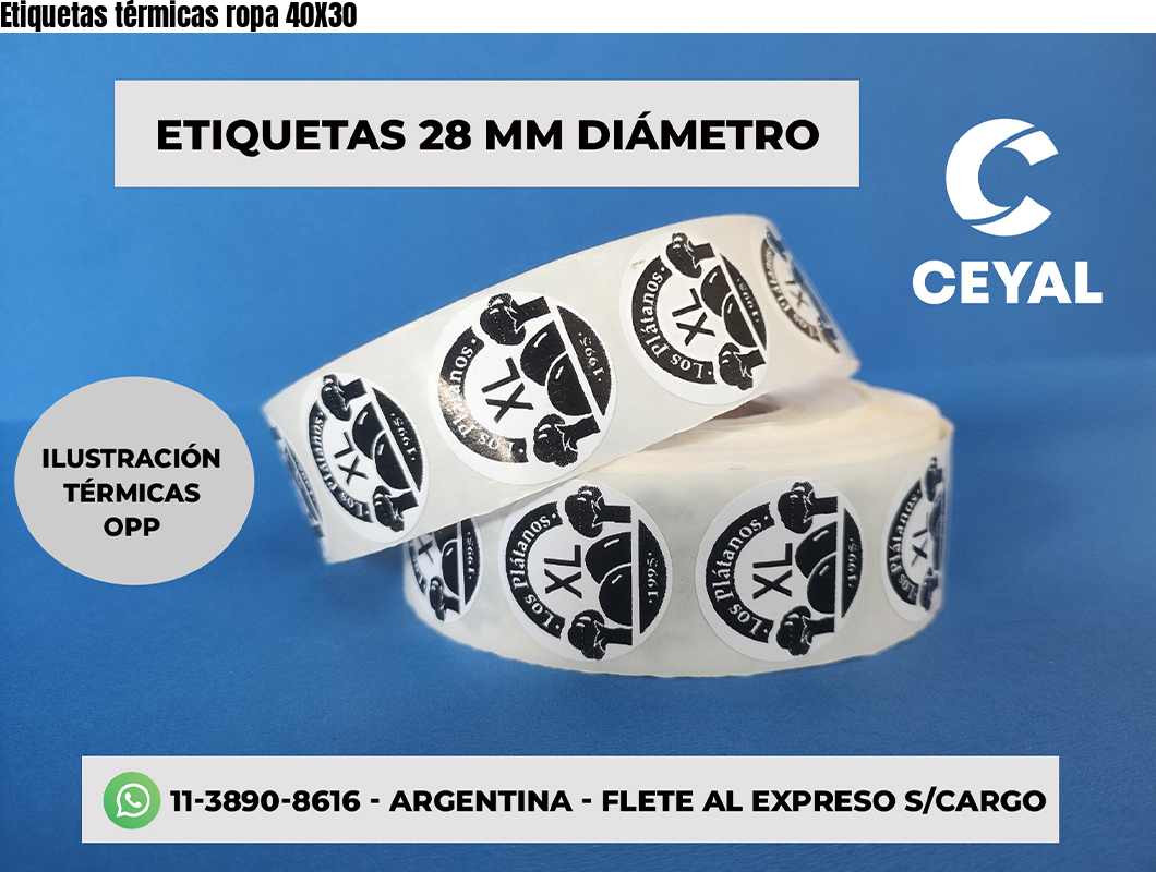 Etiquetas térmicas ropa 40X30