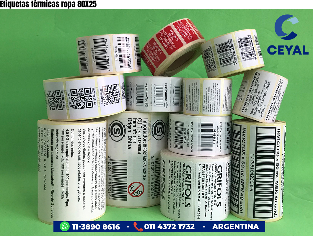 Etiquetas térmicas ropa 80X25
