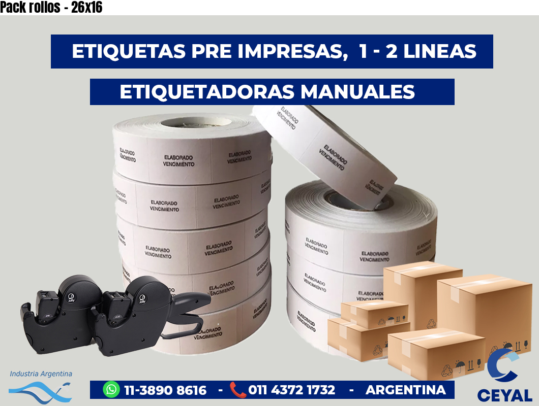 Pack rollos - 26x16