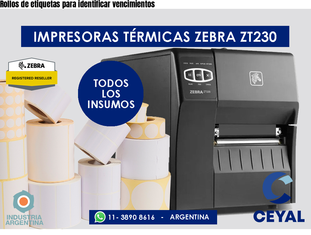 Rollos de etiquetas para identificar vencimientos