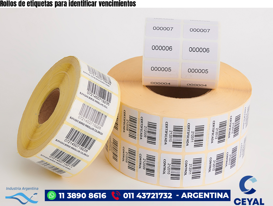 Rollos de etiquetas para identificar vencimientos