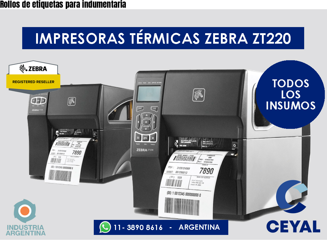 Rollos de etiquetas para indumentaria
