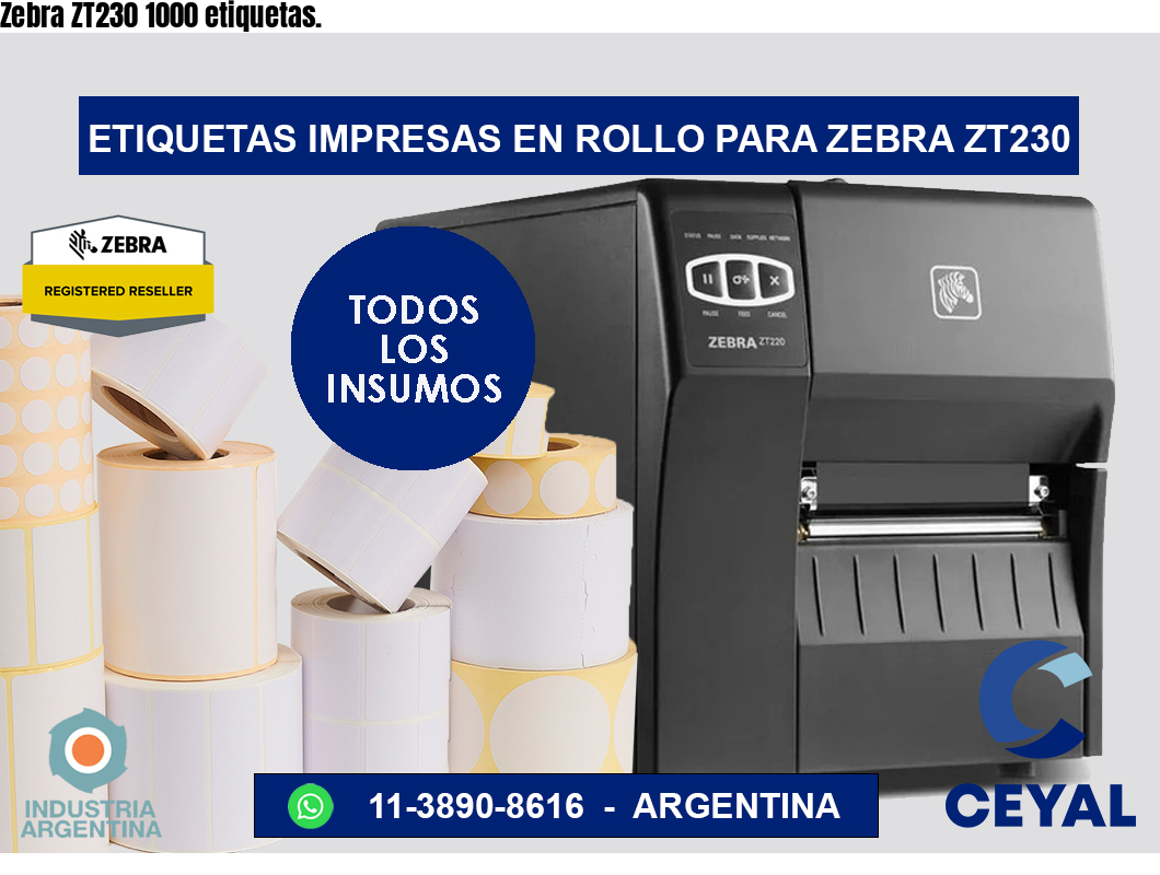 Zebra ZT230 1000 etiquetas.