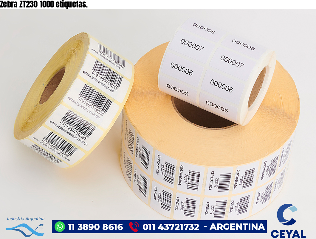 Zebra ZT230 1000 etiquetas.
