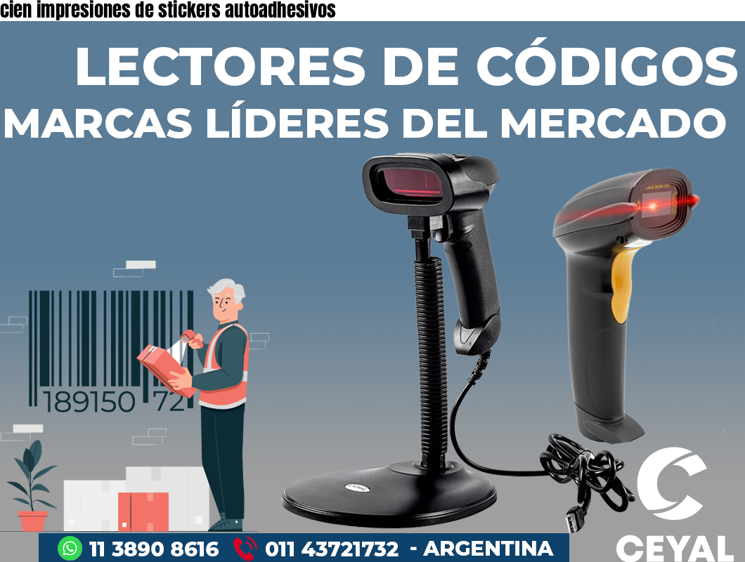 cien impresiones de stickers autoadhesivos