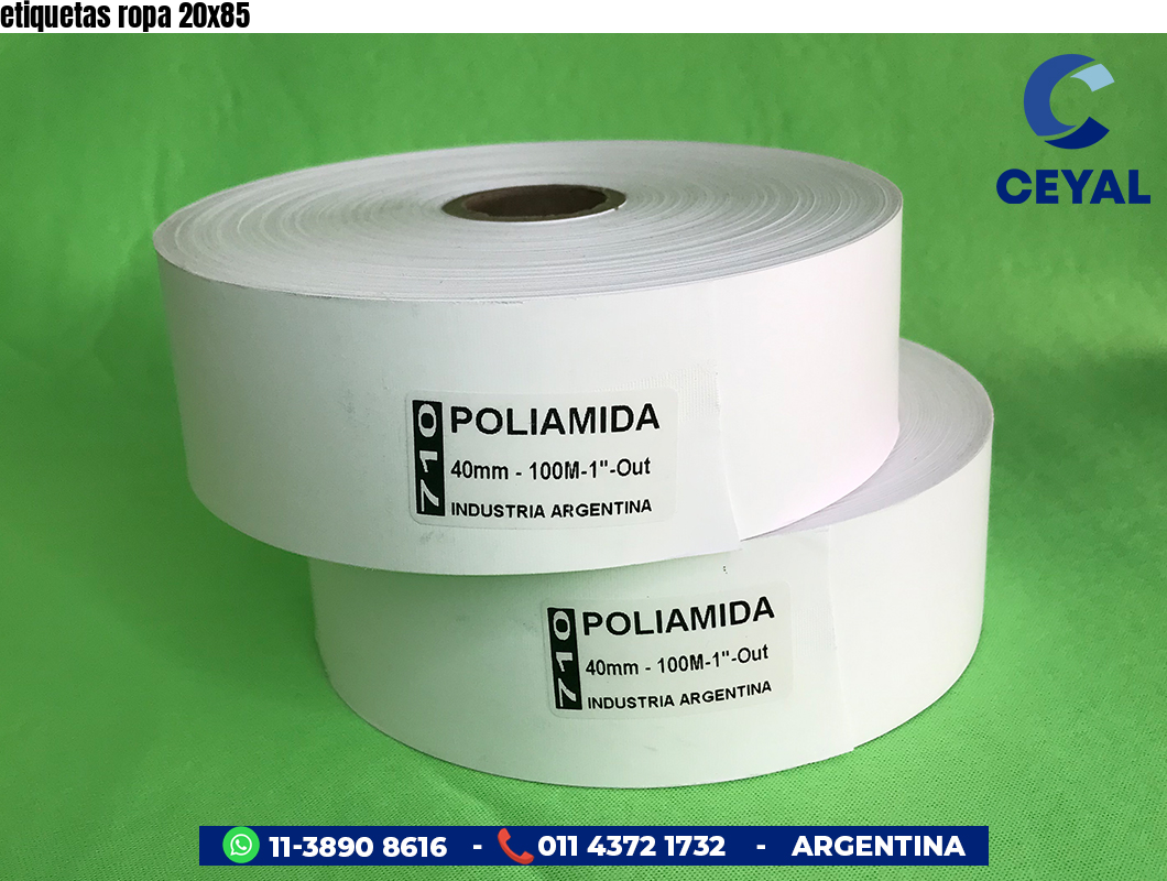 etiquetas ropa 20x85