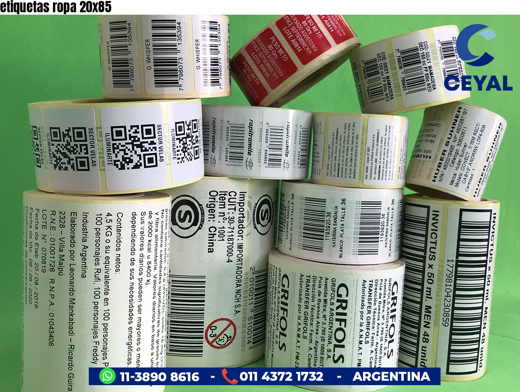 etiquetas ropa 20x85