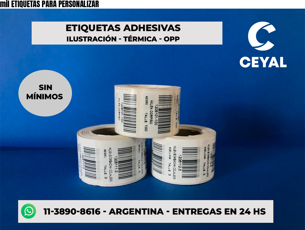 mil ETIQUETAS PARA PERSONALIZAR