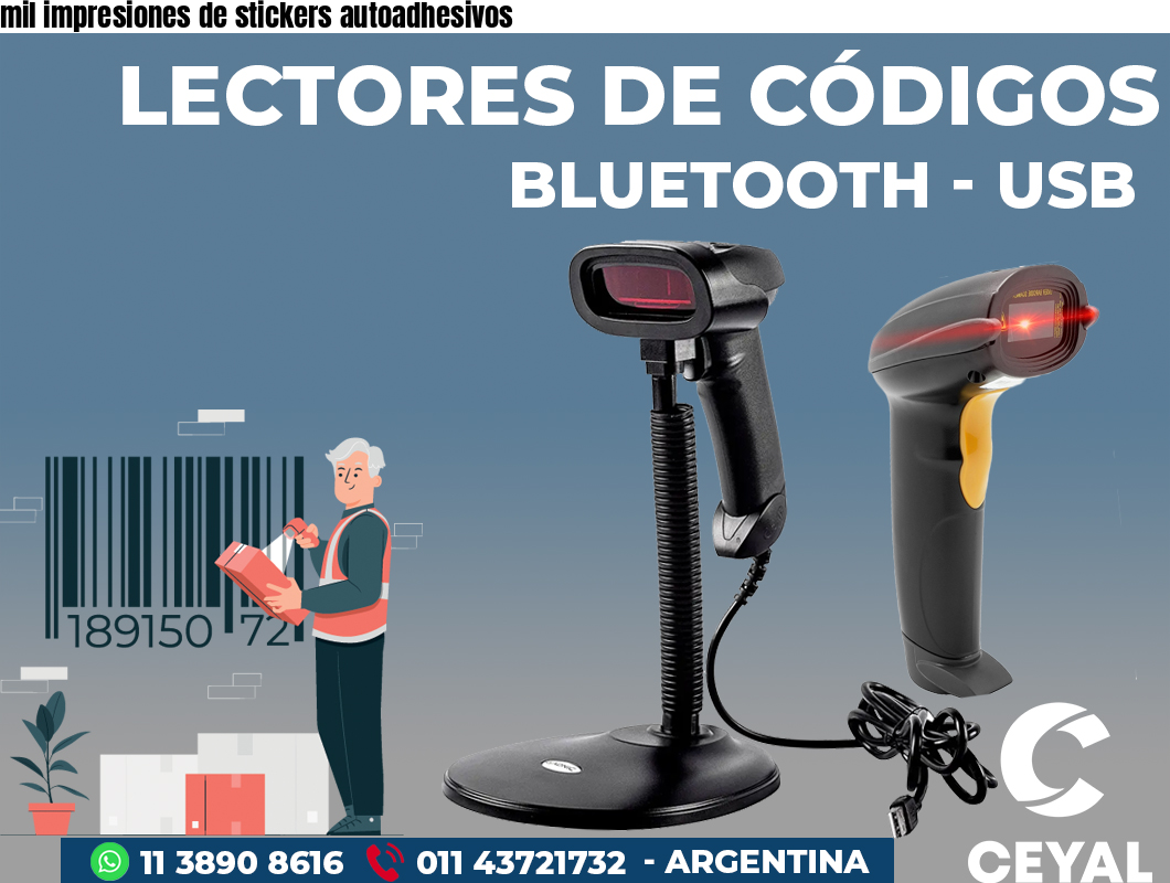 mil impresiones de stickers autoadhesivos