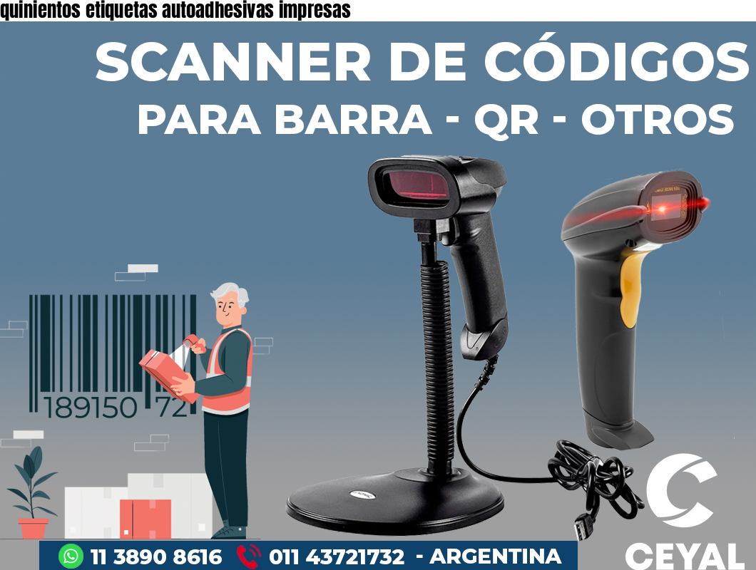 quinientos etiquetas autoadhesivas impresas