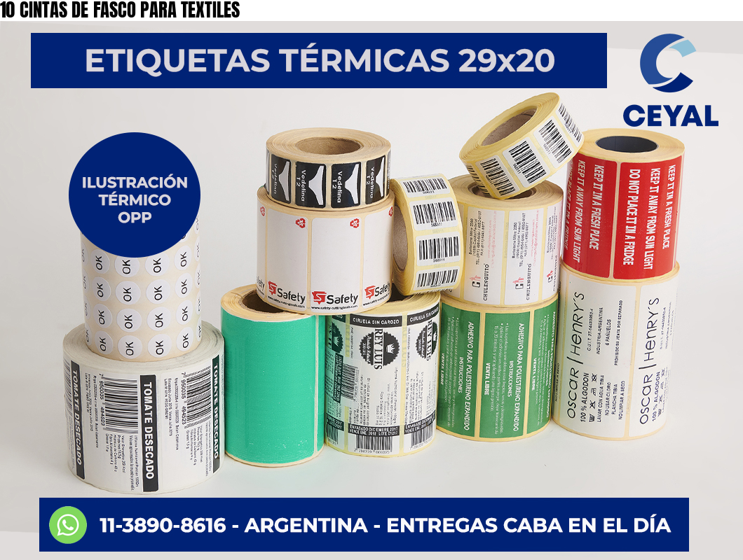 10 CINTAS DE FASCO PARA TEXTILES