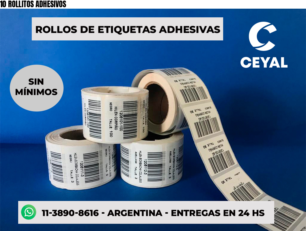10 ROLLITOS ADHESIVOS