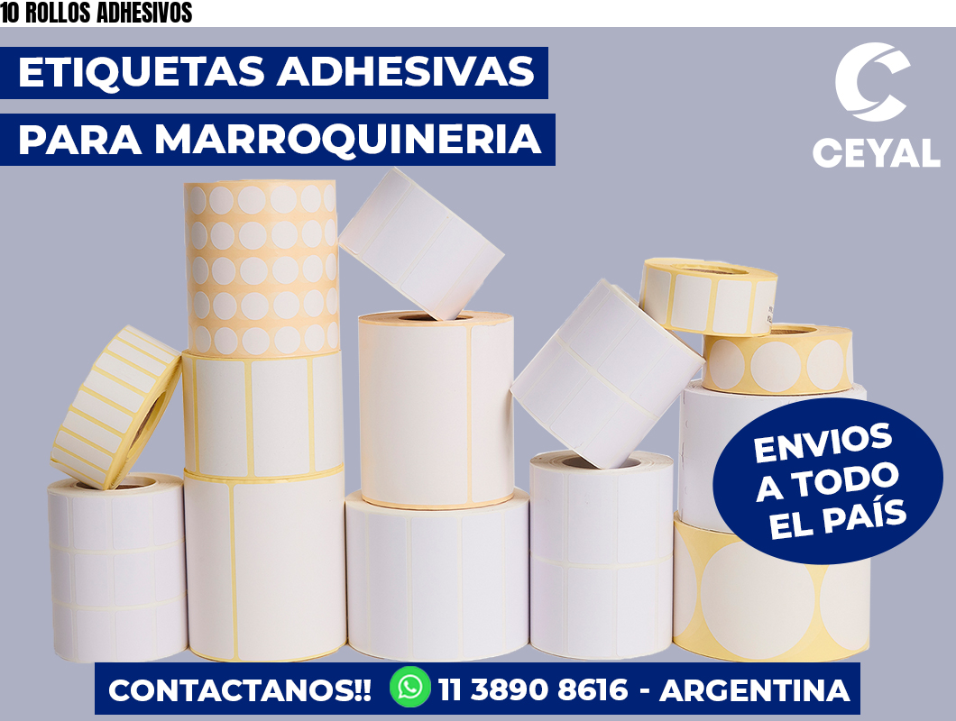 10 ROLLOS ADHESIVOS