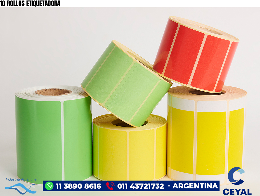 10 ROLLOS ETIQUETADORA