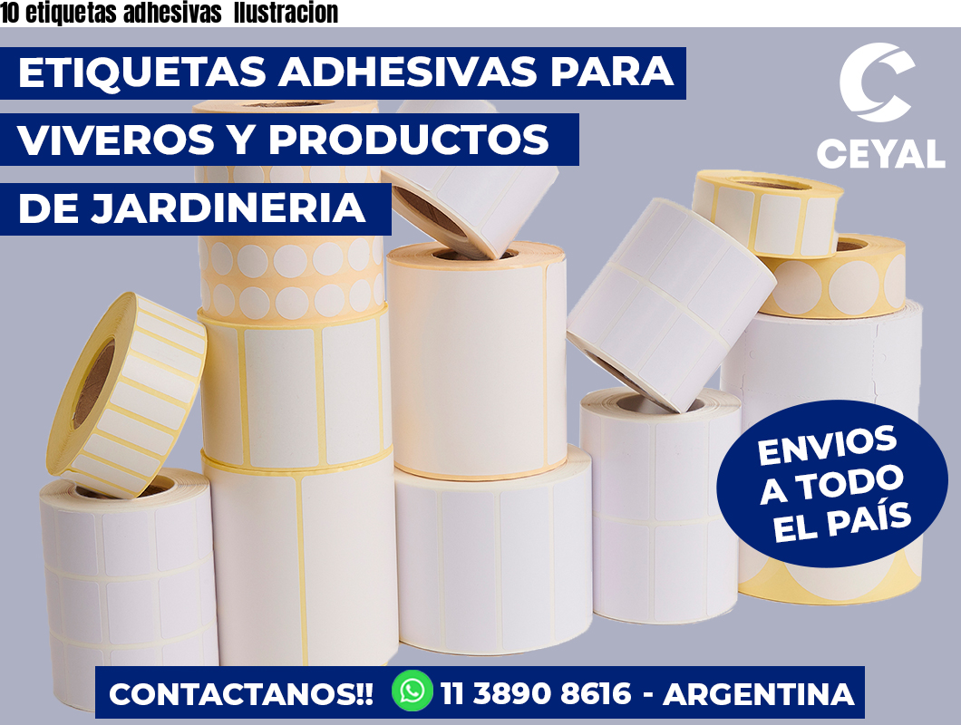 10 etiquetas adhesivas  Ilustracion