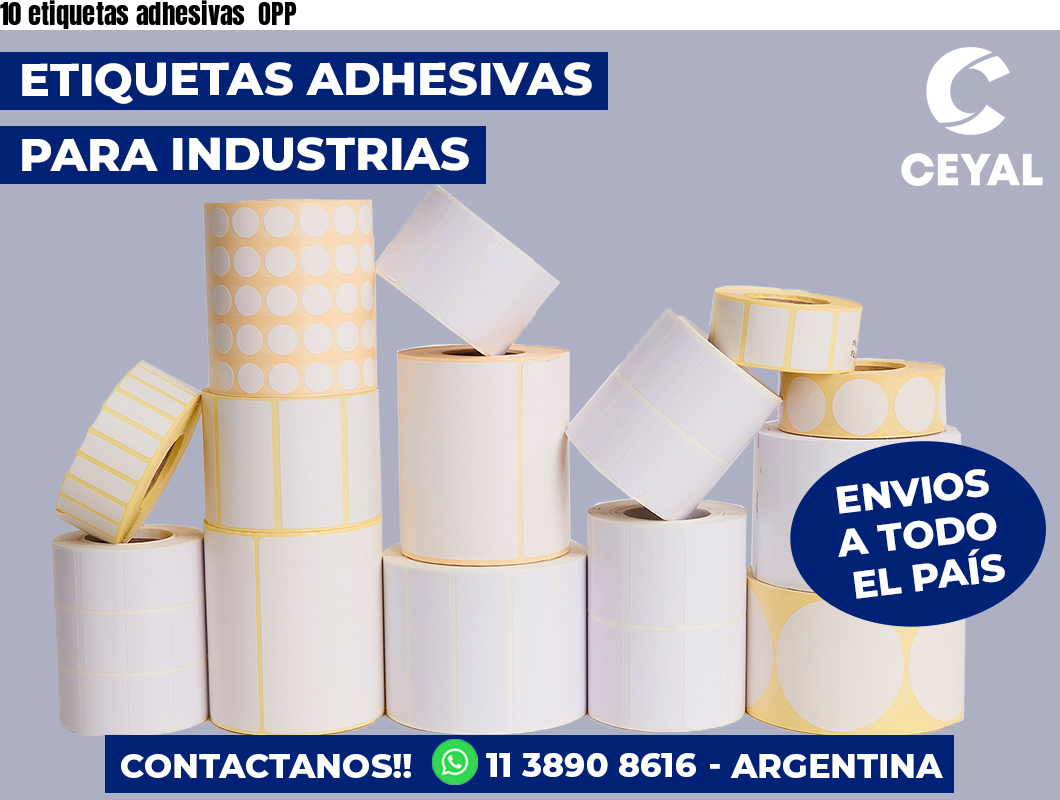 10 etiquetas adhesivas  OPP