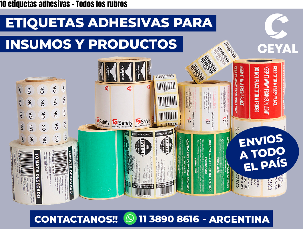 10 etiquetas adhesivas – Todos los rubros