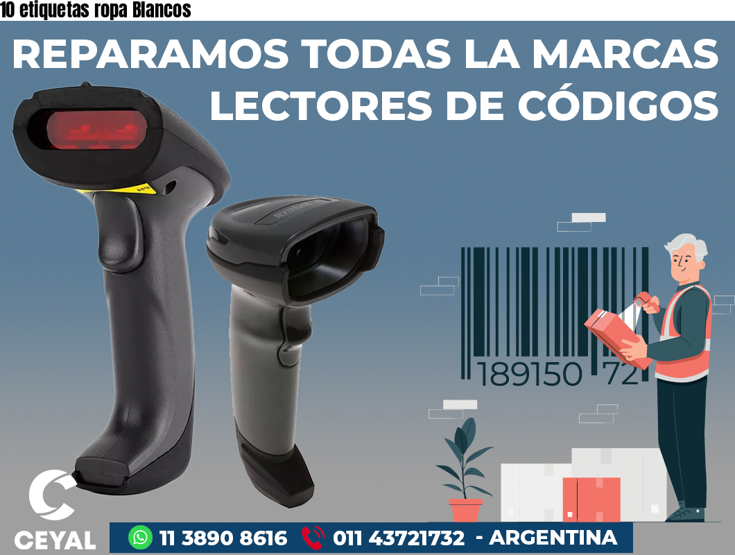10 etiquetas ropa Blancos